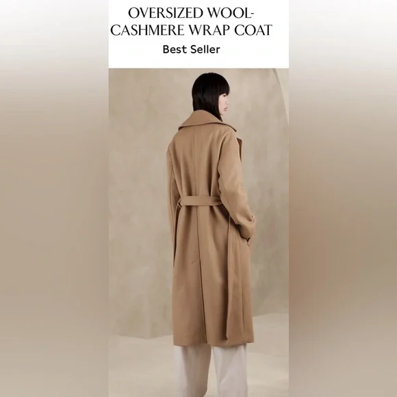 BANANA REPUBLIC OVERSIZED WOOL-CASHMERE WRAP COAT